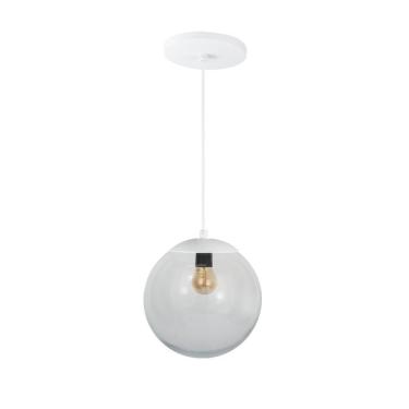 Imagem de Pendente Globo Esfera De Vidro Cristal 20cm - Branco