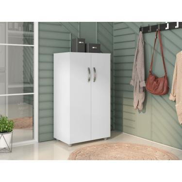 Imagem de Armário Multiuso Organizador Rosana 2 Portas 3 Prateleiras Branco