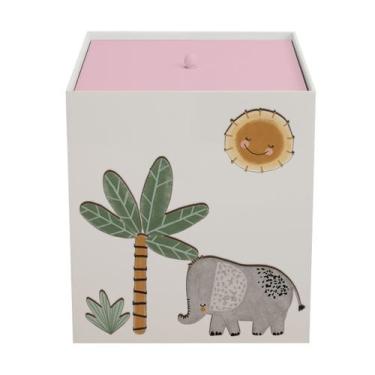 Imagem de Lixeira Kit Higiene MDF com Tampa Quarto Bebê Safari Savana - Neném na