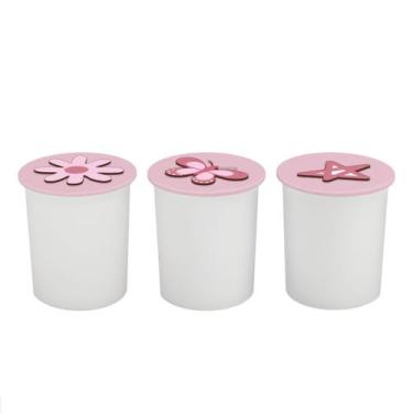 Imagem de Trio de Potes Kit Higiene Bebê Quarto Lavável Arco Íris - Neném na Nuv