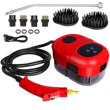 Imagem de HCCTWOOW Limpador A Vapor Portátil De 2500 W, Vaporizador Para Limpeza, Alta Pressão Com Aquecimento Rápido 15 Segundos (Vermelho - Nova Versão))