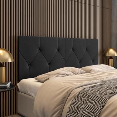 Imagem de Cabeceira Box Estofada Casal Para Cama Box 1.40 (PARIS 140 PRETO)