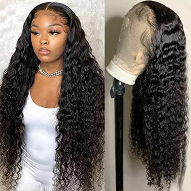 Imagem de ROYAL IMPRESSION Perucas De Renda Frontal Com Ondas Profundas, Cabelo Humano, Densidade 200%, 13X4 Hd, Transparente, Frontal, Cacheada, Sem Cola, Pré-Arrancada Bebê Para Mulheres (16")