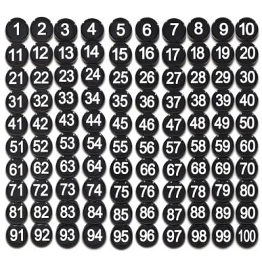 Imagem de Magrooyar Números Magnéticos De 1 A 100, Ímãs Com Para Quadros Brancos Quadro Branco, Branco Redondo Geladeira Em Casa E No Escritório (Diâmetro 2 Cm, Preto)