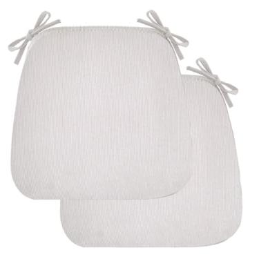 Imagem de Almofadas de cadeira para cadeiras de jantar e cozinha 5 cm de espessura de espuma de alta densidade com infusão de gel antiderrapante removível lavável capa laços confortáveis e respiráveis almofadas