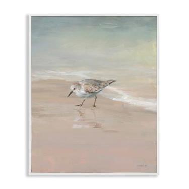 Imagem de Stupell Industries Design de arte giclée emoldurado branco Sandpiper at Shore's Edge por Danhui Nai, 40 x 50 cm