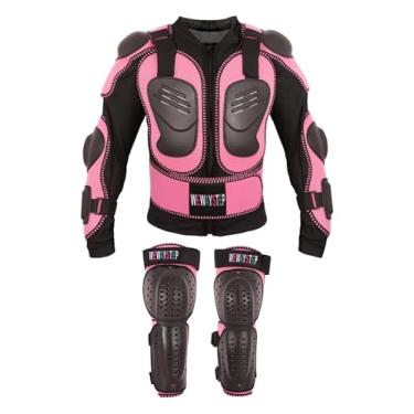 Imagem de WEWAYSTEP Jaqueta Infantil Para Motociclista, Equipamento Motocross, Protetor De Tórax E Caneleiras Corpo Inteiro (Eua, Alpha, Grande, Regular, Rosa)