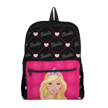 Imagem de Mochila com Bolso Infantil Avulsa Menina Barbie Rosa   - Use Thuco, MB