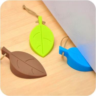 Imagem de Flex Kit 4 Aparador de Porta Silicone Formato Folha Peso Divertido Dec