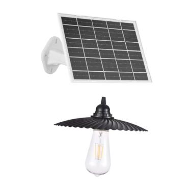 Imagem de Bothyi Luminária pendente solar, luminária externa suspensa, luzes de gazebo, luz de galpão com interruptor de cordão para garagem, gazebo, quintal com