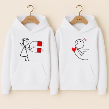 Imagem de Moletom Canguru Casal Imã Coração Dias Dos Namorados Esposo Noivo Casa