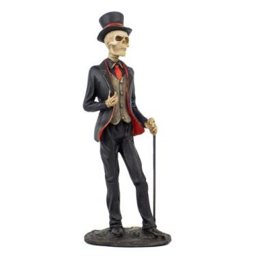 Imagem de Escultura Exu Caveira Preto e Vermelho 27 cm em Resina - Lua Mística -