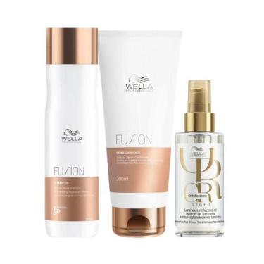 Imagem de Wella Fusion Sh 250ml + Cond 200ml + Oleo Light 100ml - Wella profissi