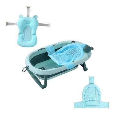 Imagem de Banheira Com Termômetro Redinha E Cama Confortável Portátil - Tibaby, 