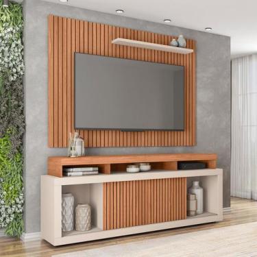 Imagem de Rack com Painel para TV Até 70 Polegadas Puerto Freijó/Off White - Pnr