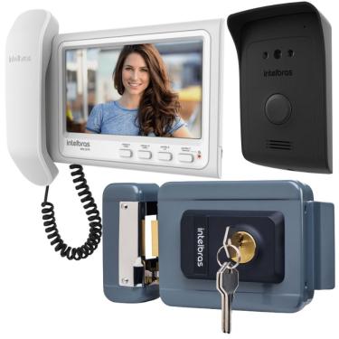 Imagem de Kit 1 Vídeo Porteiro Interfone Ivr 1070 Hs + 1 Fechadura Fx1500 Cinza Intelbras Ivr1070 Hs Fx 1500