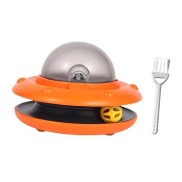 Imagem de Baoblaze Quebra-cabeça de comida para animais de estimação com bola de sino brinquedo elétrico interativo para gatos melhora o QI brinquedo interativo para, Laranja