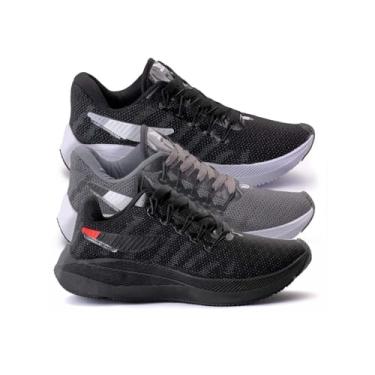 Imagem de Kit 3 Tenis Masculino Feminino Impulse Casual Esportivo Confortável Leve Academia Caminhada