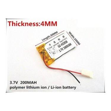 Imagem de (1pc) 200mah 3,7v  2 Fios 402030 4mm X 20mm X 30mm - bgb