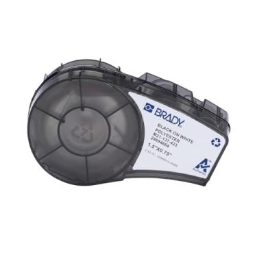 Imagem de Brady Autêntico (M21-137-423) Etiquetas de poliéster pré-dimensionadas para código de barras, placa de circuito, equipamentos, inspeção, preto sobre branco - Projetado para impressoras M210, M210-LAB,
