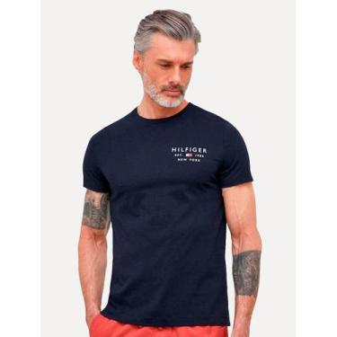 Imagem de Camiseta Tommy Hilfiger Masculina Brand Love Small Logo Azul Marinho, 