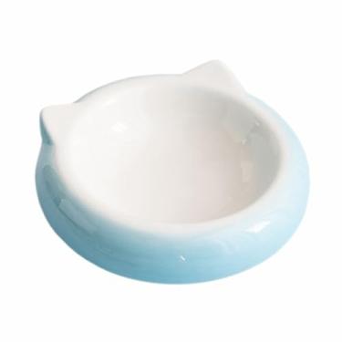 Imagem de Sizikato Tigela de porcelana para gatos, tigela de cerâmica de 15 cm de espessura para água e comida para gatos e cães pequenos