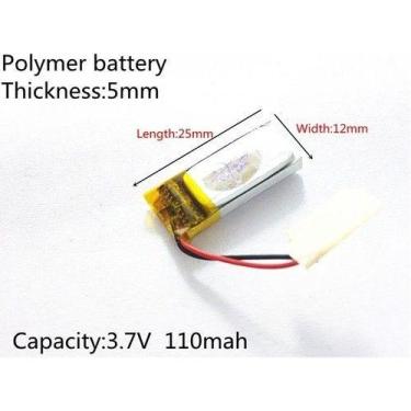 Imagem de Bateria 501225 3,7v 110 Mah 5mm X 12mm X 25mm C/2 Fios - bgb