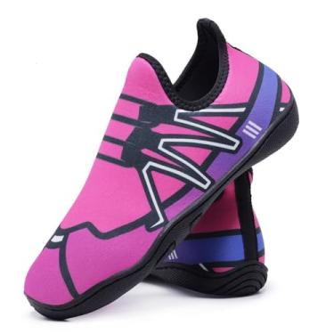 Imagem de Tenis Aquatico Beach Tennis Neoprene Estampada Confortavel Solado Borracha Palmilha Espumada Tamanho:37;Cor:Rosa;Gênero:Masculino;Departamento BS:Esporte