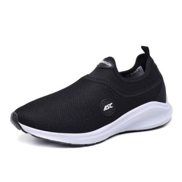 Imagem de Tenis Masculino Esportivo Calce Facil Leve Flexivel Confortavel Caminhada Academia Tamanho:34;Cor:Preto;Gênero:Masculino;Departamento BS:Esporte