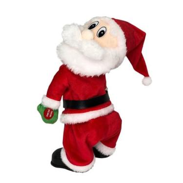Imagem de Papai Noel Dançante Musical, Decoração Natalina, Funciona com 4 Pilhas AA, Vermelho e Branco