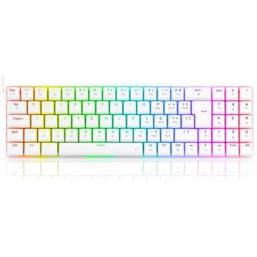 Imagem de Teclado Mecânico Gamer Ashe RGB Branco Switch Marrom K626-KB-W - Redra
