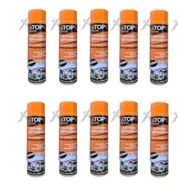 Imagem de kit com 10 Espuma Expansiva PU Vedação 500ml 340g - Atopy