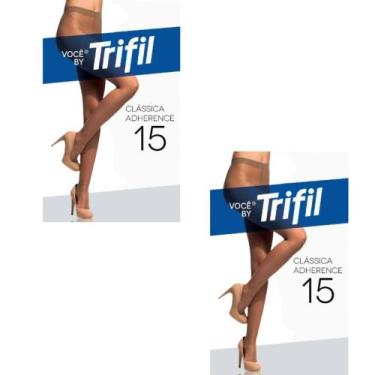Imagem de Kit 2 Meia Calça Clássica Adherence Fio 15 Preto EG - Trifil