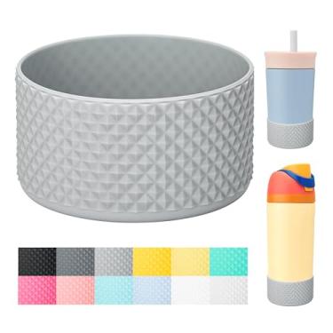 Imagem de Bluwing Bota protetora de silicone para garrafa de água infantil Owala 14/453.6 g, capa de silicone para Stanley Tumbler 567.0-1,134.0 g, HydroFlask 340.2-680.4 g (cinza)