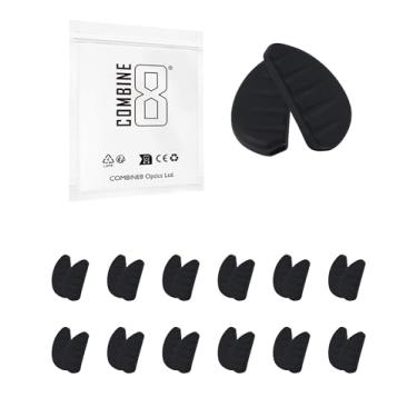 Imagem de Combine8 Almofadas de nariz para óculos de sol, 12 pares de almofadas de nariz pretas de silicone macio, protetor de nariz antiderrapante, óculos de encaixe para ponte de nariz