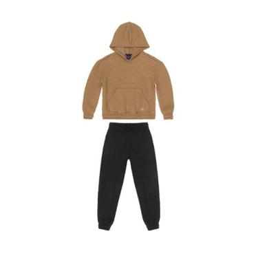 Imagem de Conjunto Infantil Blusão e Calça Guloseima, Marrom, 1