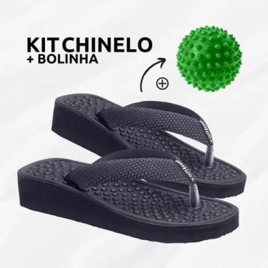 Imagem de Kit Chinelo Ortopedica P/Esporão + Bolinha Massageadora - Uniflex, 41/