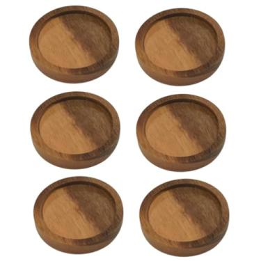 Imagem de Kit 6 Bolachas Porta Copos Apoio de Madeira
