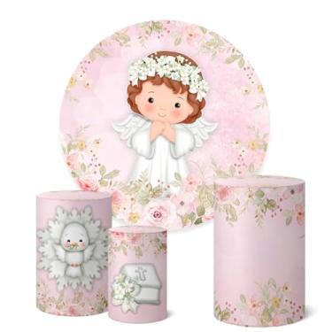 Imagem de Trio Capas Cilindro + Painel Redondo 1,50m Batizado (K1BTZ013)