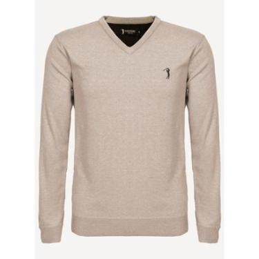 Imagem de Suéter Aleatory Gola V New Frame Mescla Khaki-Masculino