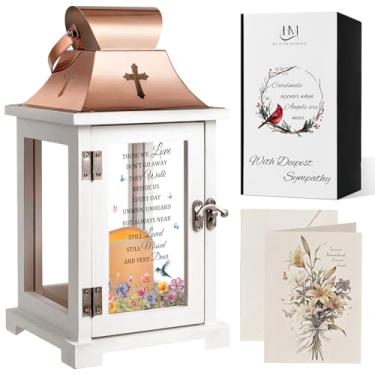 Imagem de HugMemories Lanterna memorial, ideias de presentes de luto de simpatia para perda de um ente querido mãe, pai, presentes de funeral de condolências em memória de um ente querido com vela de LED