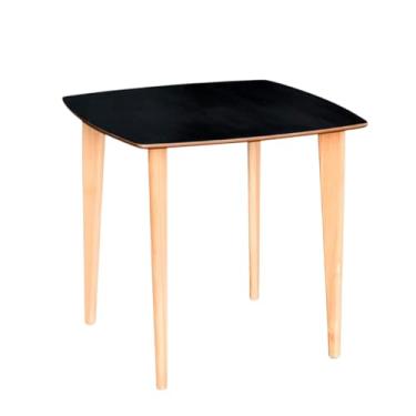 Imagem de Mesa de Jantar Quadrada 80cm em Madeira (Preto, 80cm, Preto)