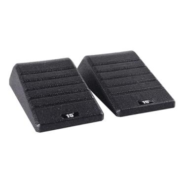 Imagem de oshhni 2 peças de cunha de agachamento maca de panturrilha prancha inclinada academia profissional versátil alongamento de pernas maca de pés prancha, Preto