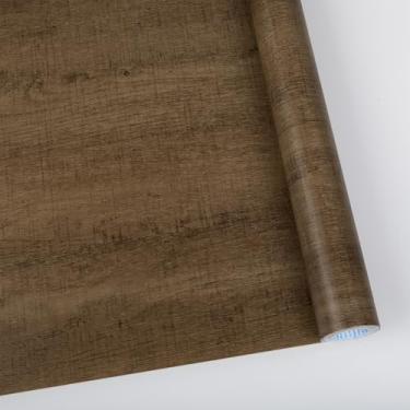 Imagem de Abyssaly Papel de contato de grão de madeira, marrom, 60 cm L x 127 cm C, papel de parede descasque e cole para armários, móveis, bancadas (marrom, 40 cm × 300 cm)