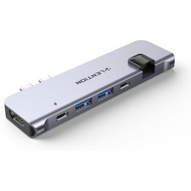 Imagem de LENTION Hub portátil USB C com entrega de energia de 100 W, dados USB C de 40 Gbps, 4K HDMI, 2 USB 3.0 e adaptador Gigabit Ethernet compatível com MacBook Pro 13/15/16 2016-2020, novo Mac Air