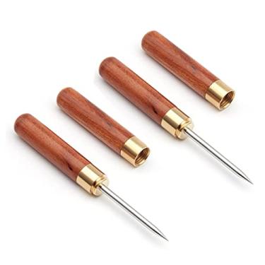 Imagem de Picador de gelo de aço inoxidável com cabo de madeira e bainha ferramenta de cozinha (2 peças cor pera amarela))