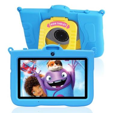 Imagem de Tablet infantil Android 13 de 7 polegadas para crianças, 8 GB de RAM, 64 GB de ROM, controle parental, tela IPS, com capa à prova de quedas, câmera dupla, software infantil pré-instalado, Bluetooth
