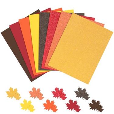 Imagem de 60 folhas de cartolina de outono, 21,6 x 28 cm, porta-cartões com glitter, laranja, papel de scrapbook, amarelo, cor de outono, papel de construção para artesanato de outono, convites, cartões
