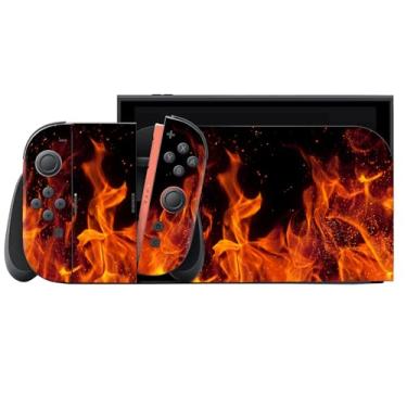 Imagem de Skin Wrap for Switch 2, Full Set Vinyl Decal Cover Sticker for Game Console Joycons, Handle Grips & Dock (Orange)