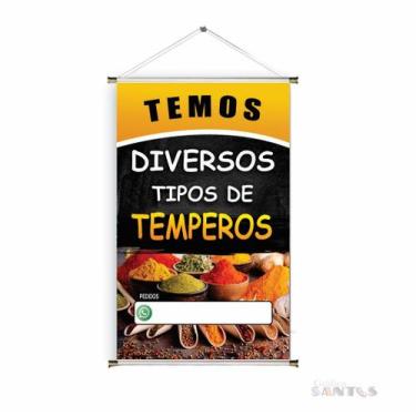 Imagem de Banner pronto Temperos BA 615 medida 45x70 cm arte Pronta